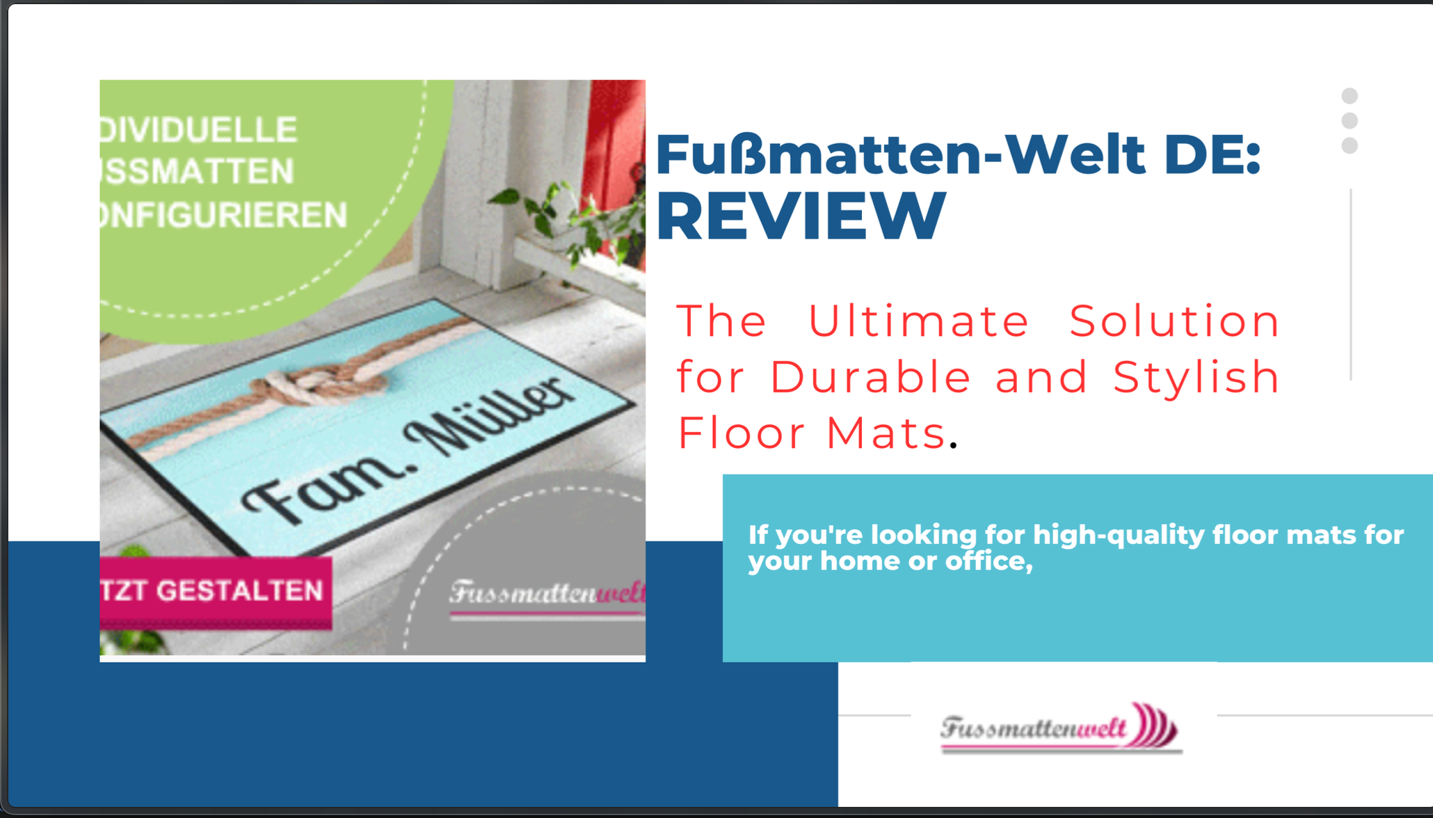 Fußmatten-Welt DE: The Ultimate Solution for Durable and Stylish Floor Mats